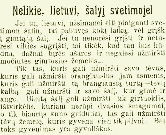 Nelikie, lietuvi, šalyj svetimoje!